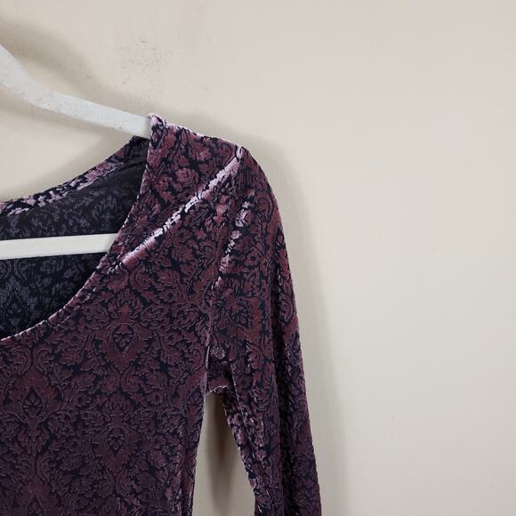 Aeropostale Y2K Velour Burnout Fitted Crop Top Size S - Picture 2 of 8